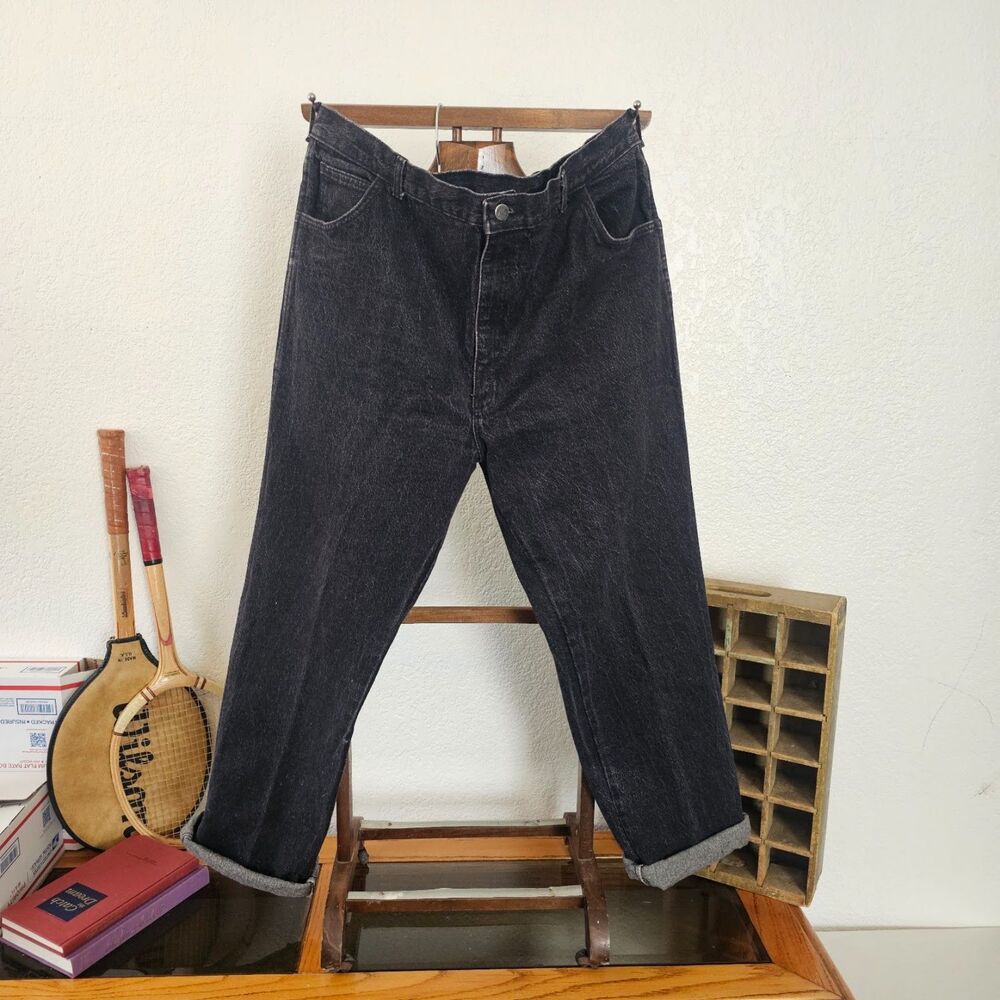 Vintage 90s Bristol Blues Black Denim Jeans Made in USA 100% Cotton Skater 40x32